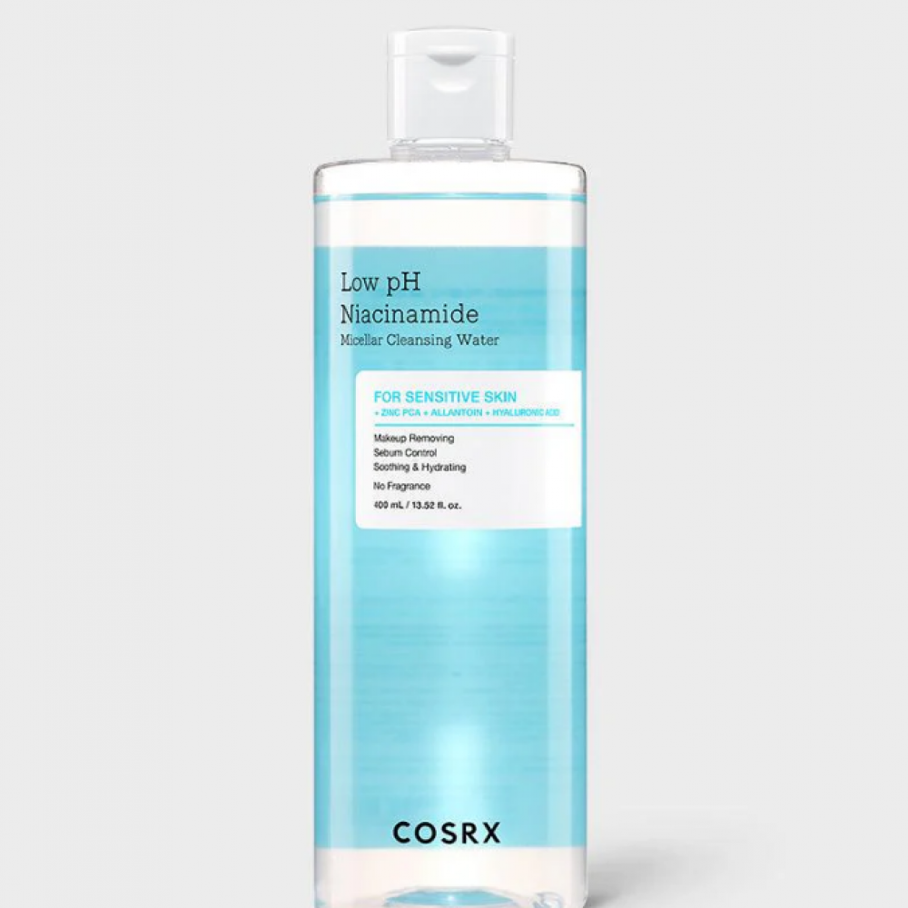 COSRX - Low pH Niacinamide Cleansing Water 400ml - Μicellar νερό για καθημερινή χρήση με χαμηλό pH για ευαίσθητες επιδερμίδες