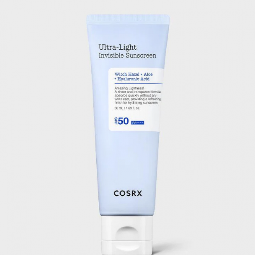 COSRX - Ultra-Light Invisible Sunscreen SPF50+/PA++++ 50ml - Εξαιρετικά λεπτόρρευστο ενυδατικό αντιηλιακό με υψηλή προστασία