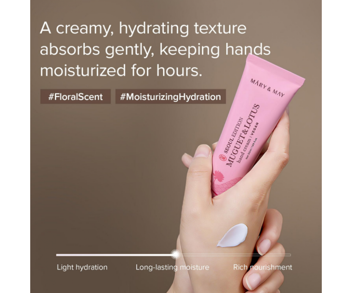  Mary & May Muguet & Lotus Hand Cream χωρίς άρωμα για λάμψη και αντιγήρανση