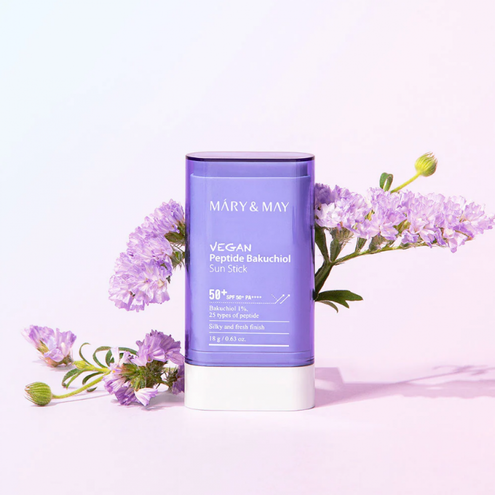 MARY & MAY Vegan Peptide Bakuchiol Sun Stick SPF50+ PA++++ - Προστασία, Αντιγήρανση και Ματ Αποτέλεσμα σε Κάθε Εφαρμογή