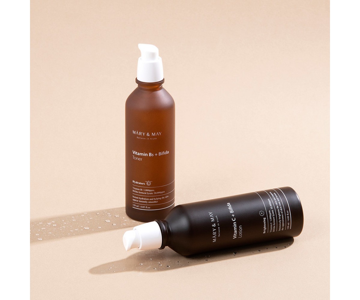 MARY & MAY Vitamin C + Bifida Toner – Τονωτική λοσιόν για λάμψη και ενυδάτωση