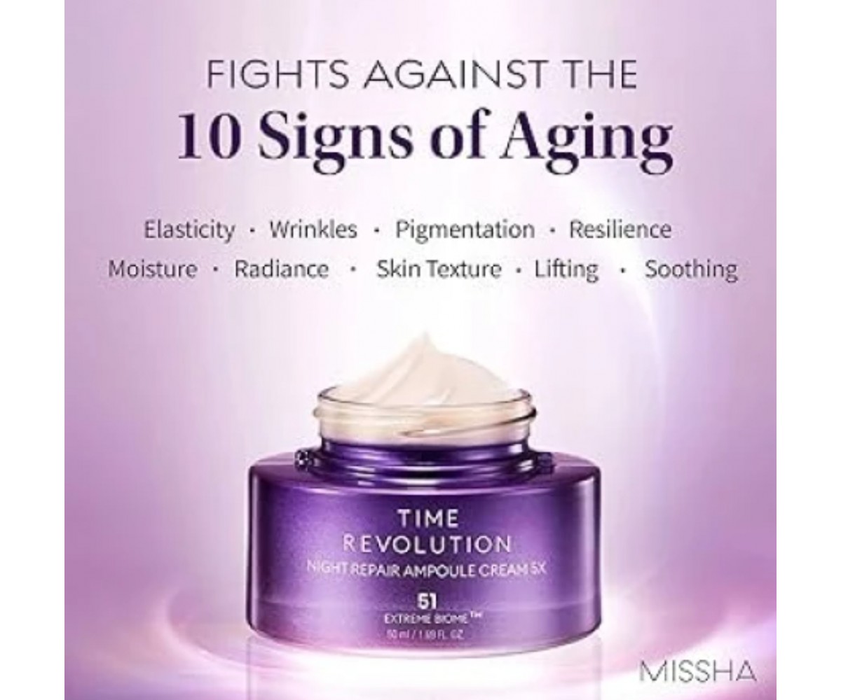 MISSHA Time Revolution Night Repair Ampoule Cream 5X 50ml κρέμα νύχτας αντιγήρανσης