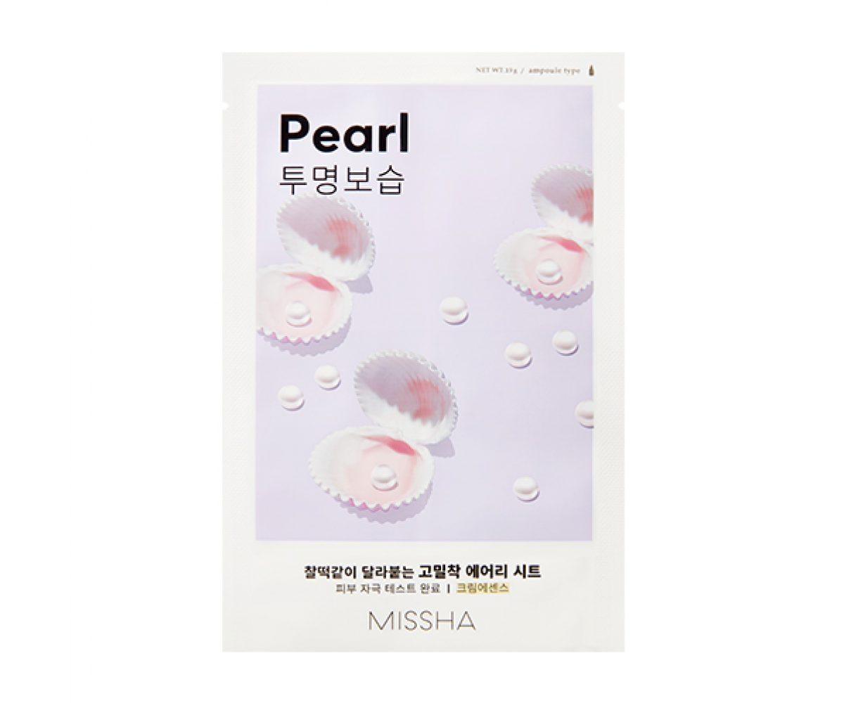 MISSHA AIRY FIT SHEET MASK PEARL- Μάσκα με εκχύλισμα μαργαριταριού για λάμψη,αντιγήρανση,ενυδάτωση,αναγέννηση και καταπράυνση