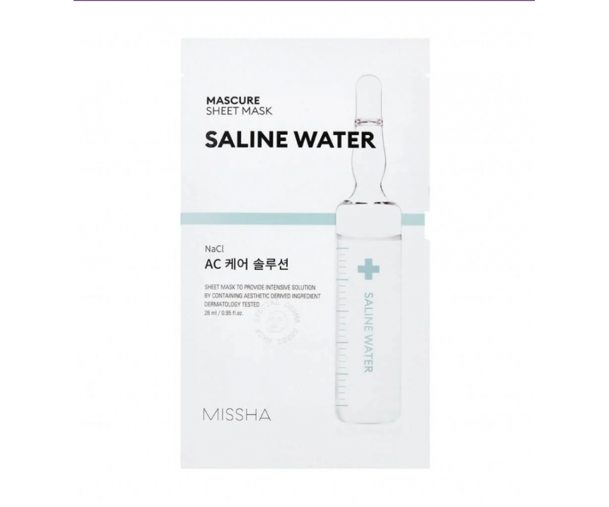 MASCURE AC SOLUTION SHEET MASK SALINE WATER - Μάσκα με αλατoύχο Νερό