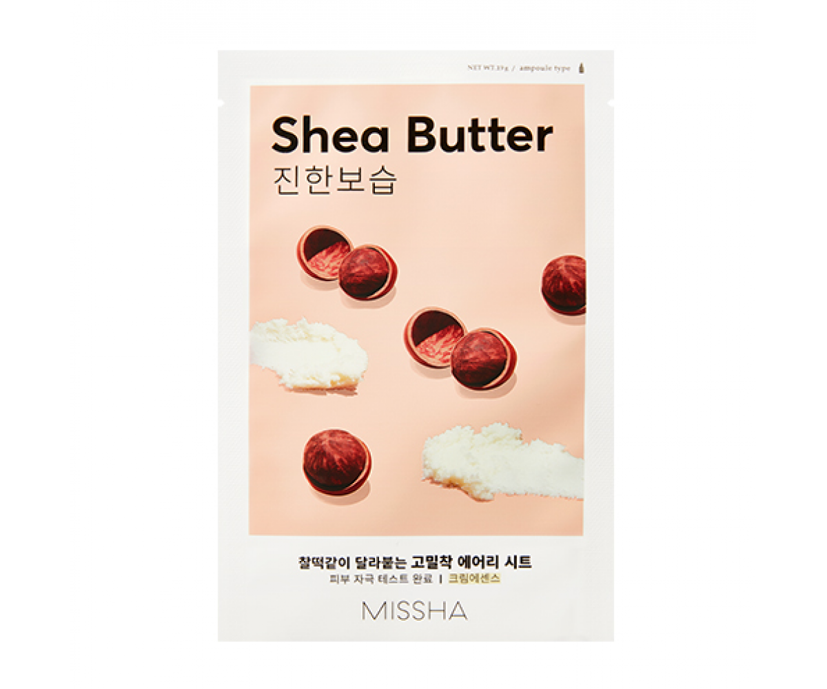 [name MISSHA AIRY FIT SHEET MASK SHEA BUTTER- Μάσκα με Βούτυρο Καριτέ για ενυδάτωση,θρέψη,αντιγήρανση,προστασία και καταπράυνση