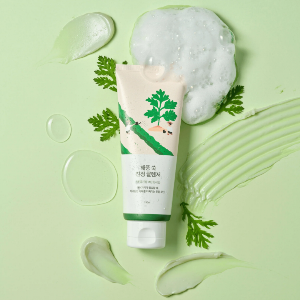 ROUND LAB Mugwort Calming Cleanser 150ml - Απαλός Αφρός Καθαρισμού με Εκχύλισμα Mugwort και 4‑CICA