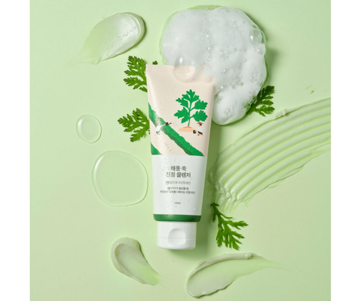 Round Lab Mugwort Calming Cleanser αφρός καθαρισμού προσώπου με εκχύλισμα αψιθιάς και 4‑CICA