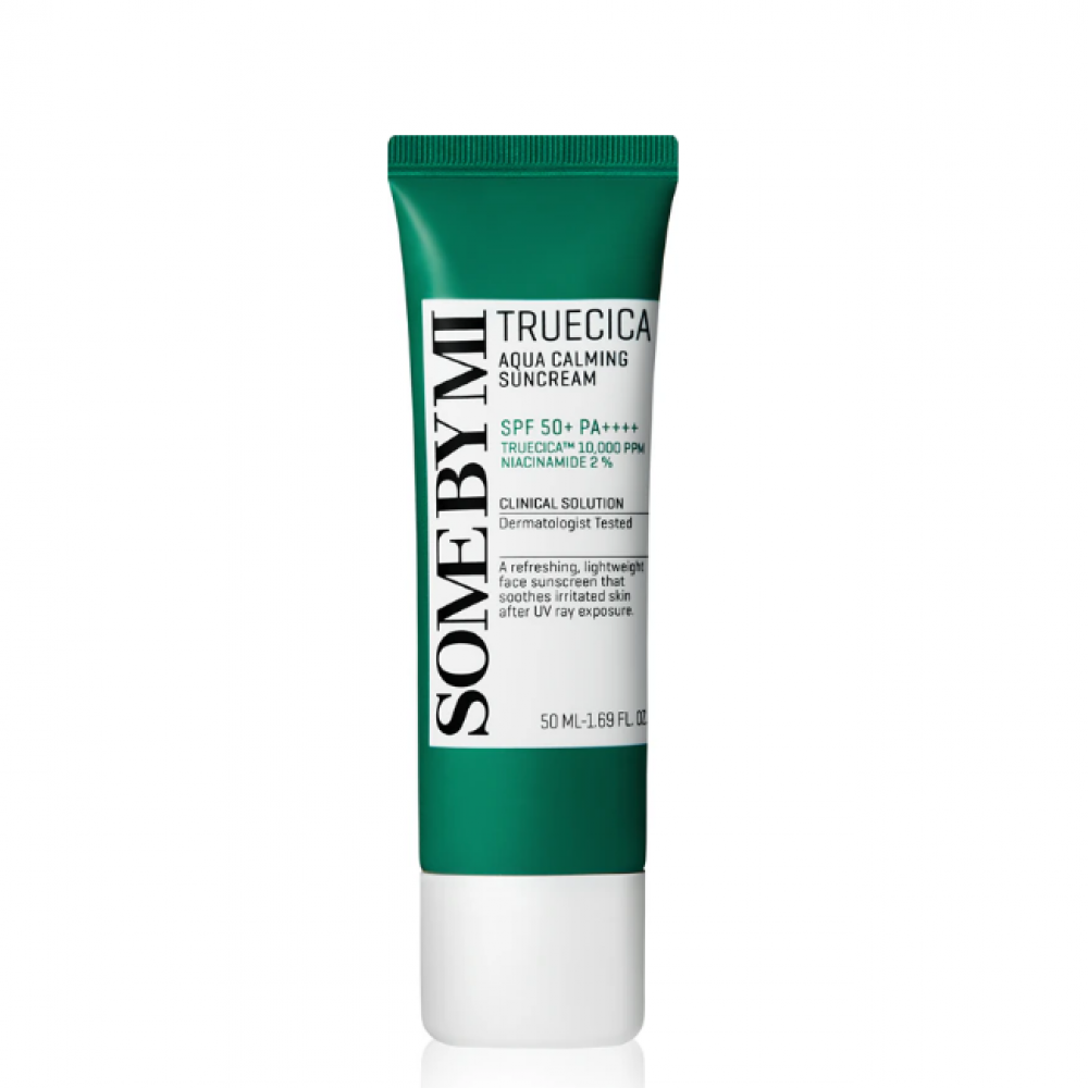 SOME BY MI Truecica Aqua Calming Suncream SPF50+ PA++++ 50ml - Καταπραϋντικό αντηλιακό προσώπου με Truecica και Νιασιναμίδη