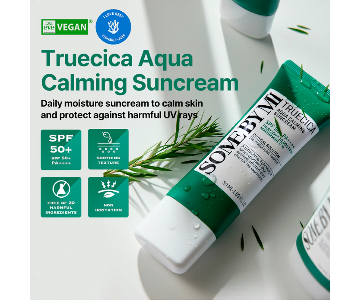 Some By Mi AHA-BHA-PHA Truecica Aqua Calming Suncream αντηλιακό με νιασιναμίδη